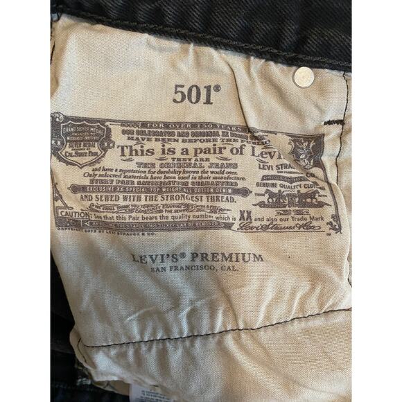 NWT LEVI'S JEANS 28 PREMIUM 90S 501 BLACK FADED BAGGY STRAIGHT FIT STITCH SCHOOL - Picture 9 of 16